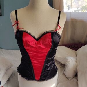 Elegant Black and Red Shapewear Bustier